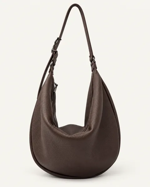 Chocolate Crescent Hobo Bag — unbranded OEM development sample BR-HBO-001